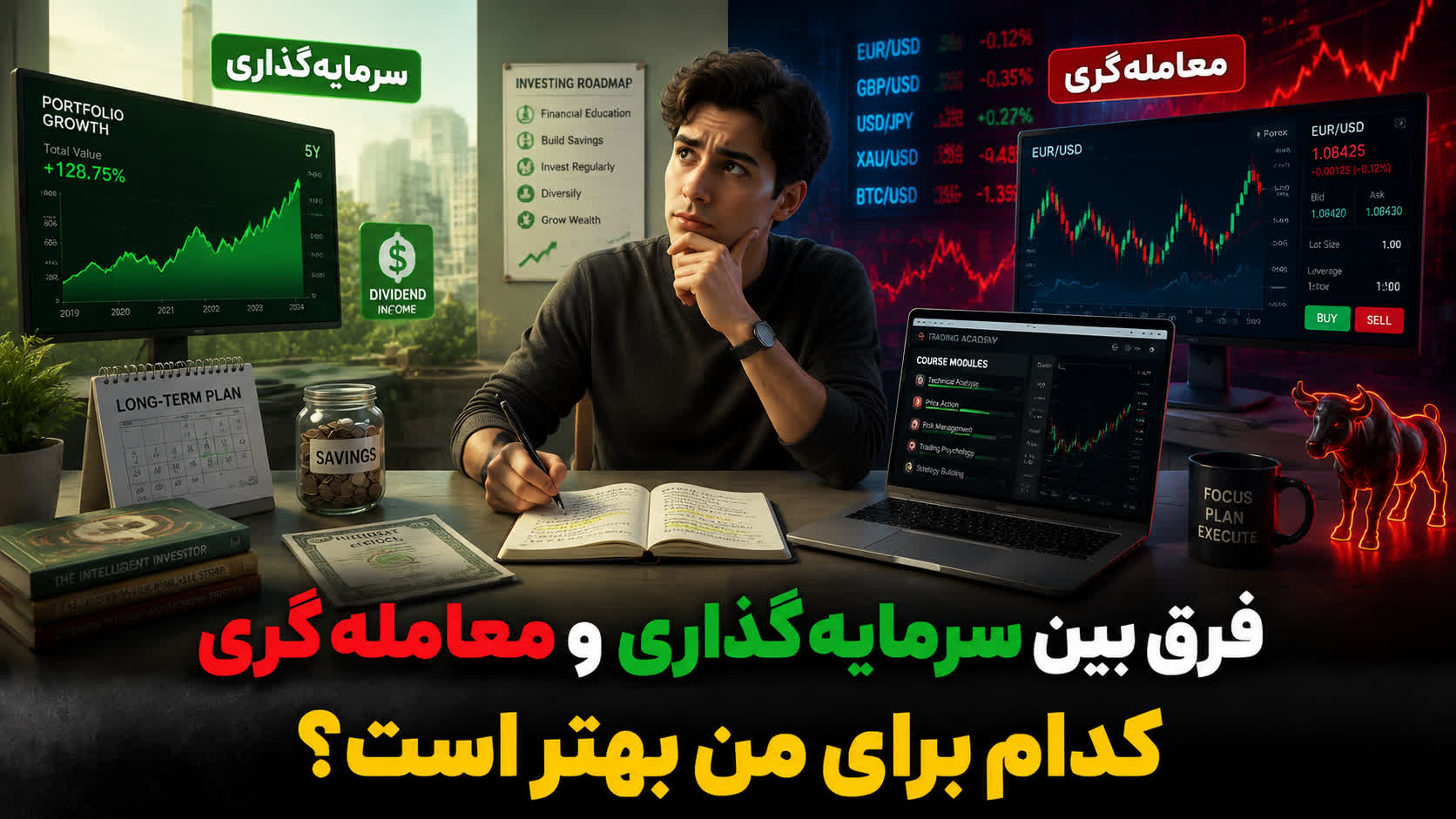 فرق بین سرمایه گذاری و معامله گری کدام مناسب من هست ؟