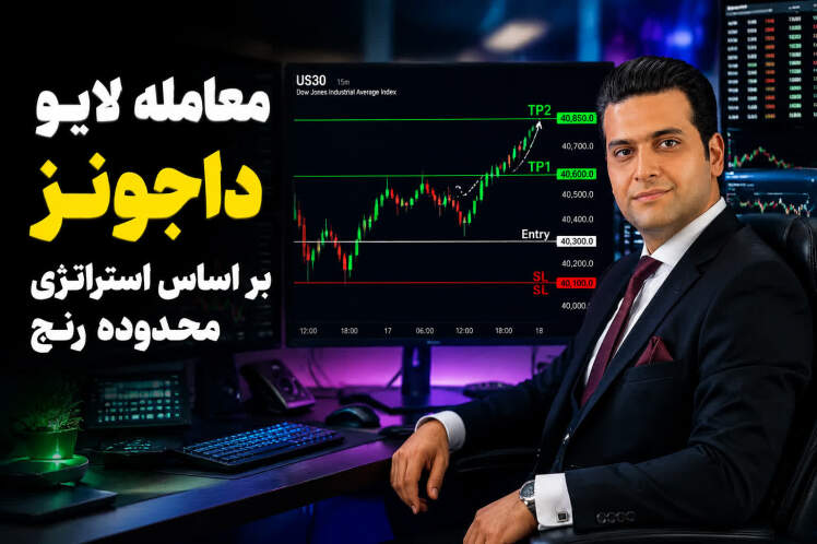 معامله لایو داجونز ۲۵ تیر ۱۴۰۵ استراتژی محدوده رنج